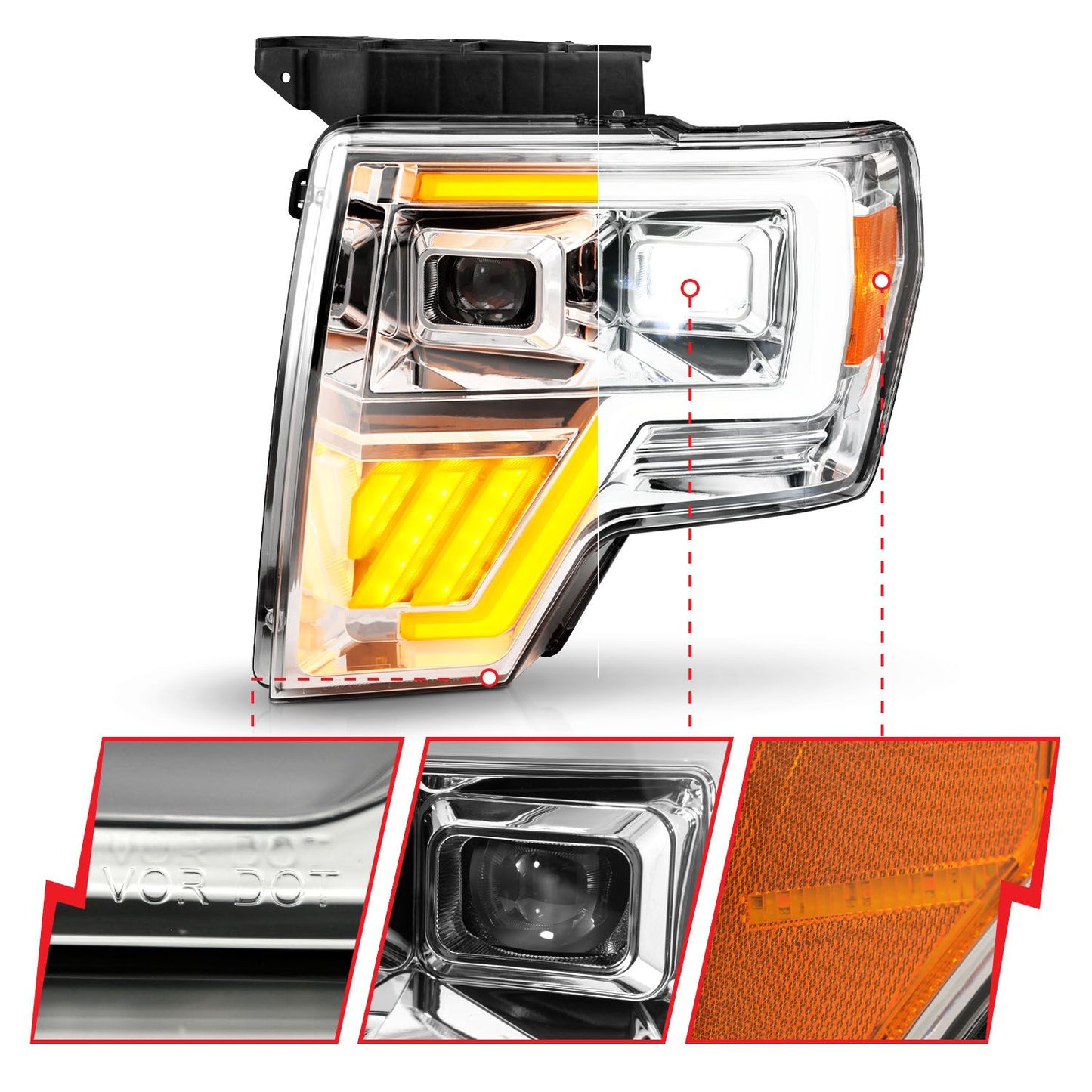 ANZO USA - LED Projector Headlight - 111607