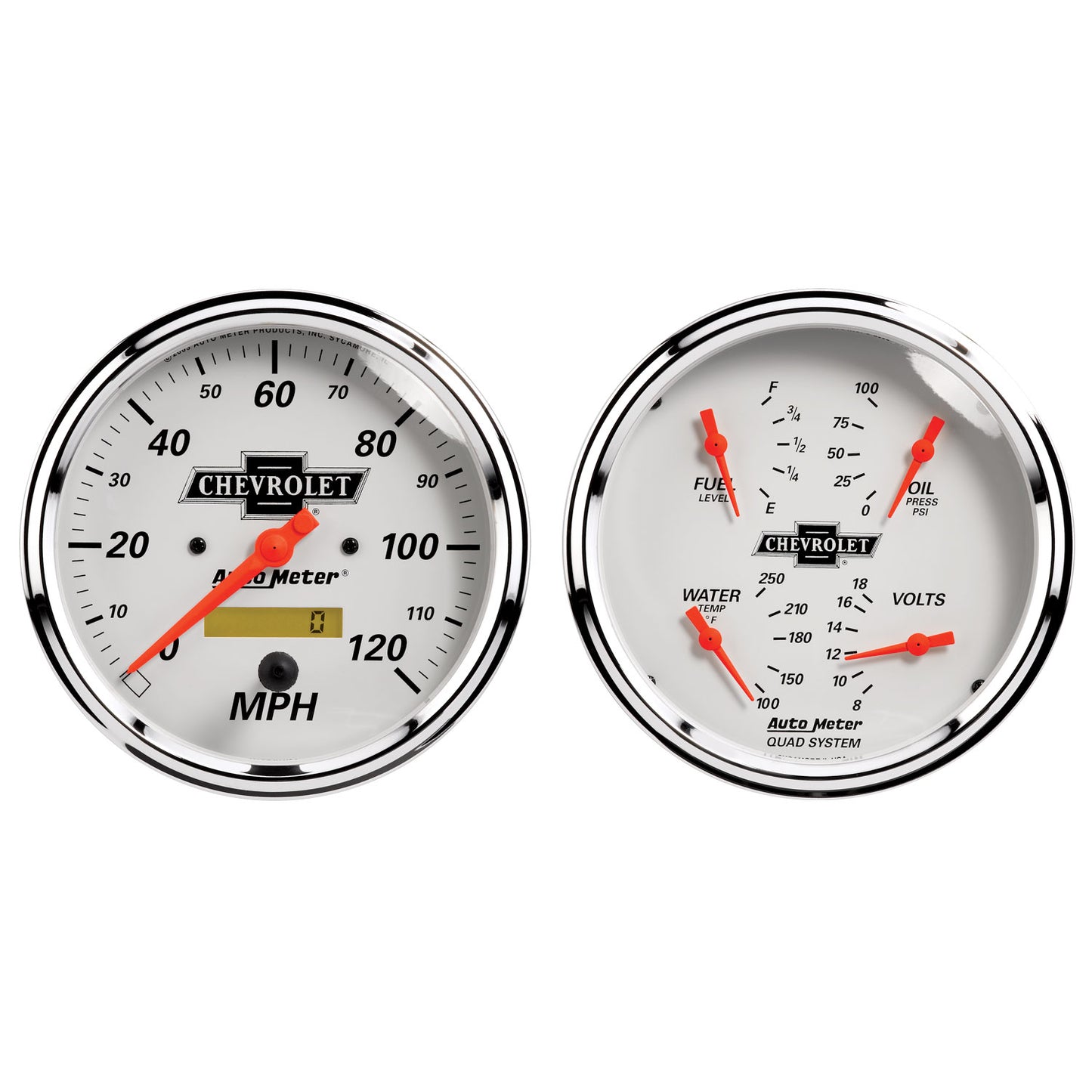 2 PC. GAUGE KIT 5 In. QUAD & SPEEDOMETER 240-33 O CHEVY VINTAGE