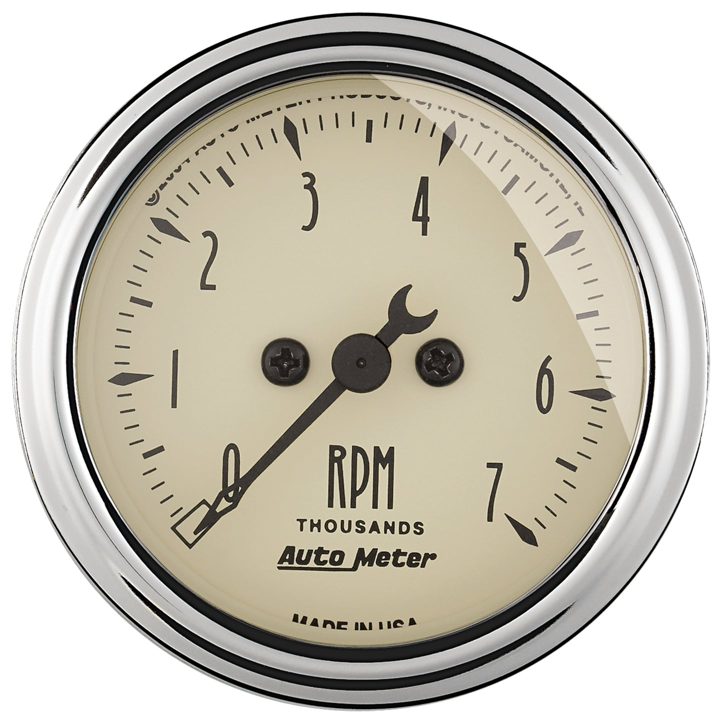 2-1/16 In. IN-DASH TACHOMETER 0-7000 RPM ANTIQUE BEIGE