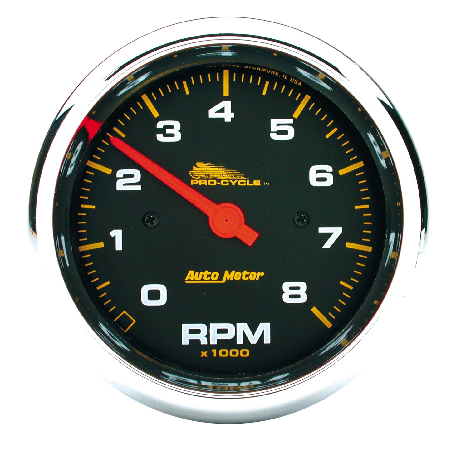 3-3/4 In. TACHOMETER 0-8000 RPM BLACK PRO-CYCLE