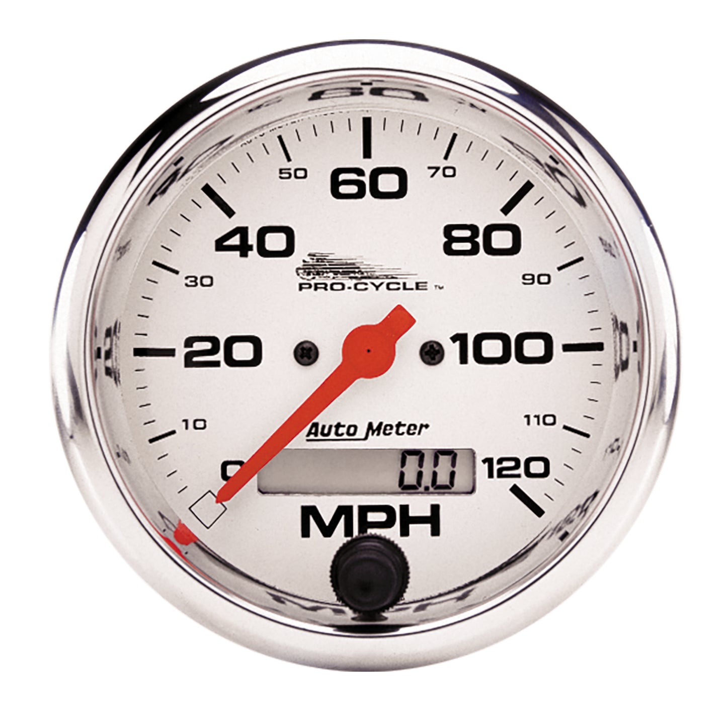 3-3/4 In. SPEEDOMETER 0-120 MPH WHITE PRO-CYCLE