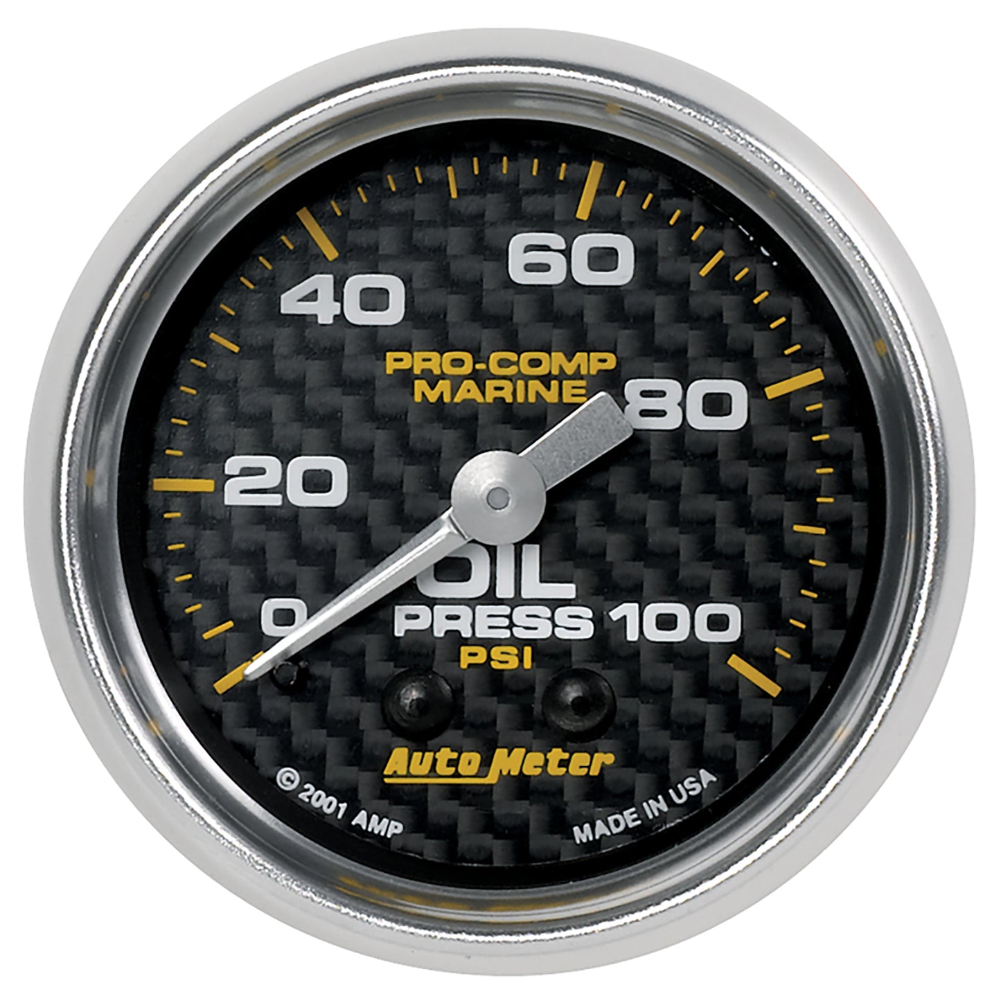 2-1/16 In. OIL PRESSURE 0-100 PSI MARINE CARBON FIBER