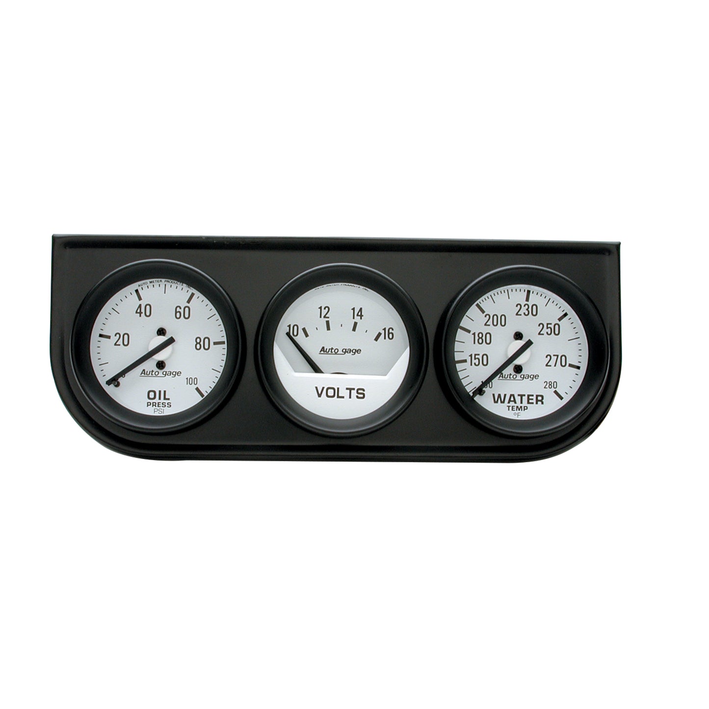 GAUGE CONSOLE OILP/WTMP/VOLT 2-1/16 In. 100 PSI/280 Fahrenheit/16V WHT DIAL BLK BZL AG