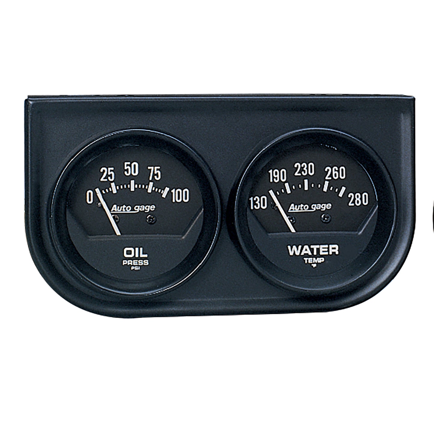 GAUGE CONSOLE OILP/WTMP 2-1/16 In. 100 PSI/280 Fahrenheit BLK DIAL BLK BZL AUTOGAGE