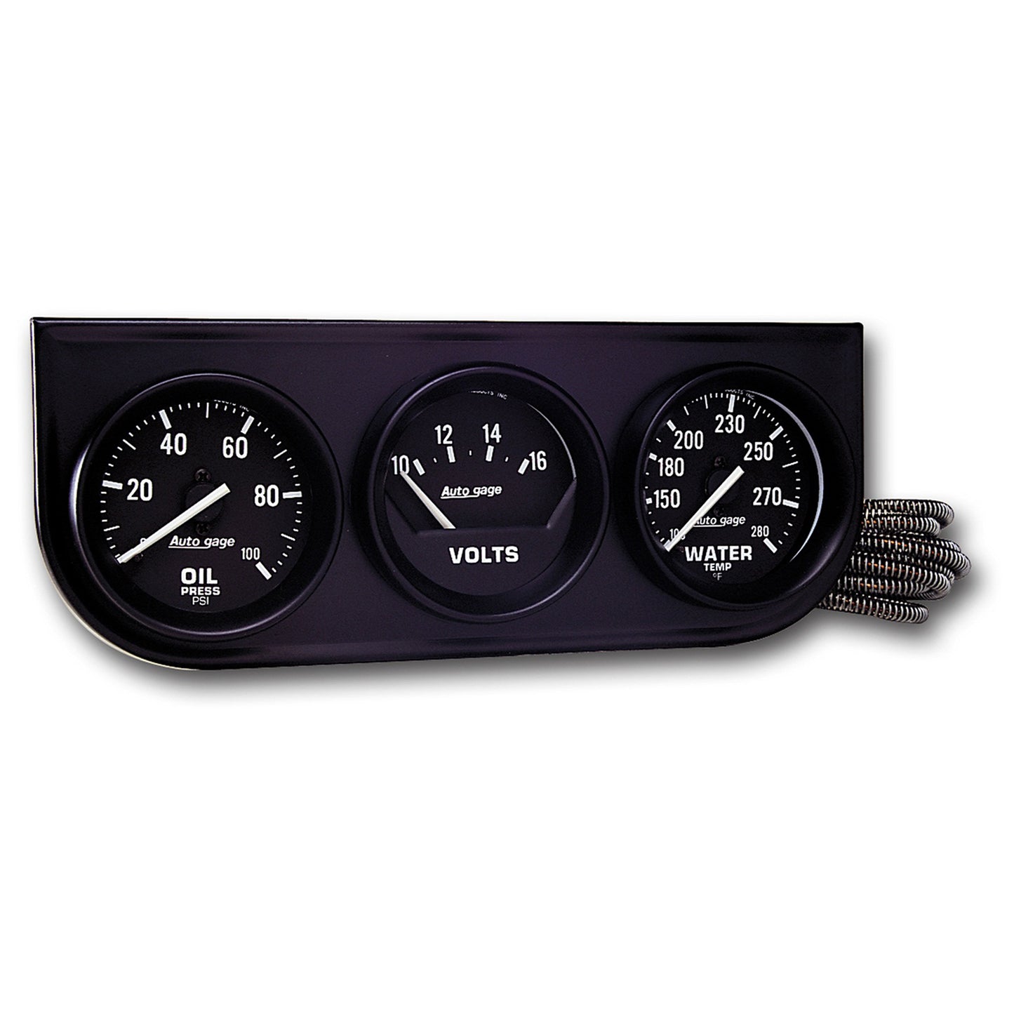 GAUGE CONSOLE OILP/WTMP/VOLT 2-1/16 In. 100 PSI/280 Fahrenheit/18V MECH BLK DIAL BLK BZL AG