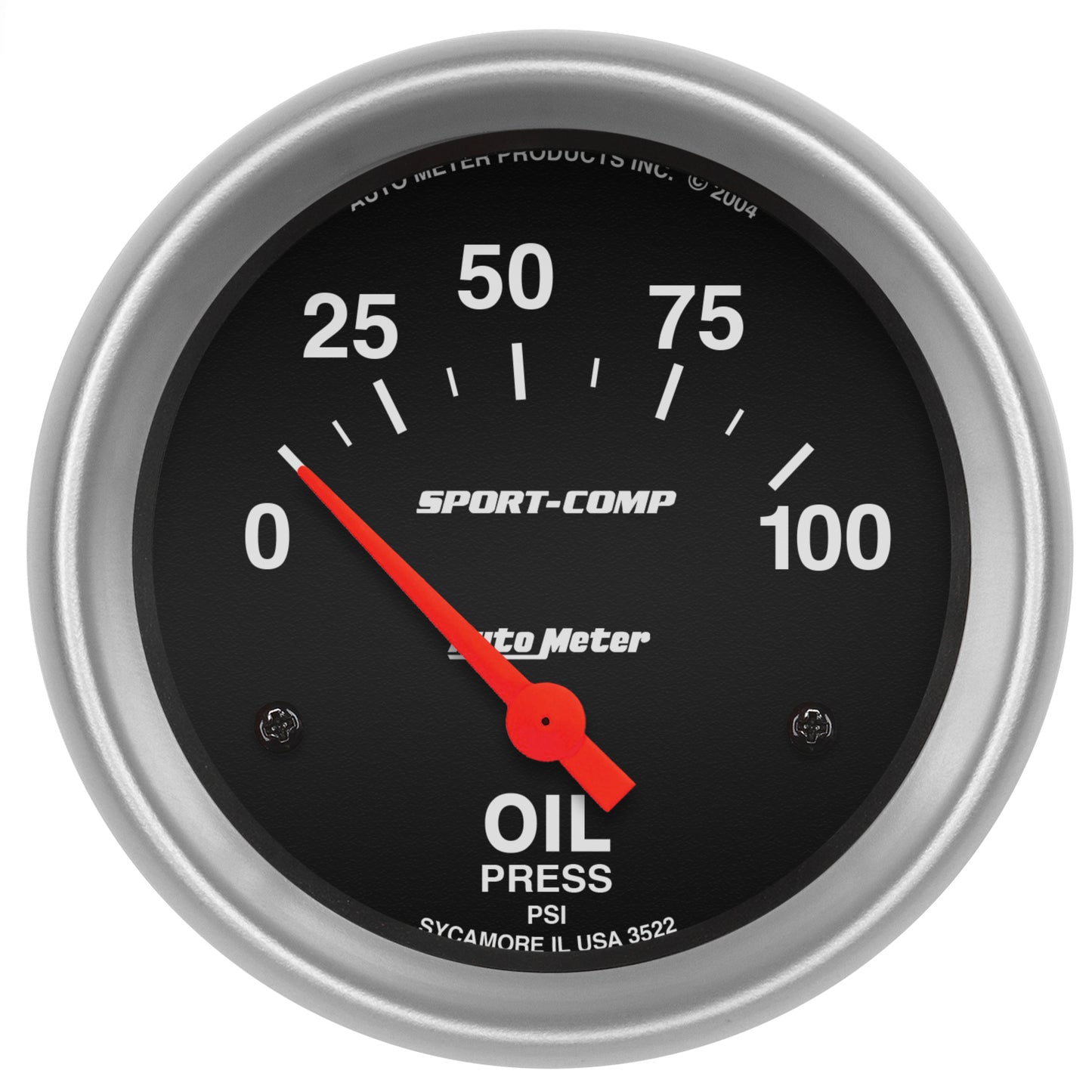 2-5/8 In. OIL PRESSURE 0-100 PSI SPORT-COMP