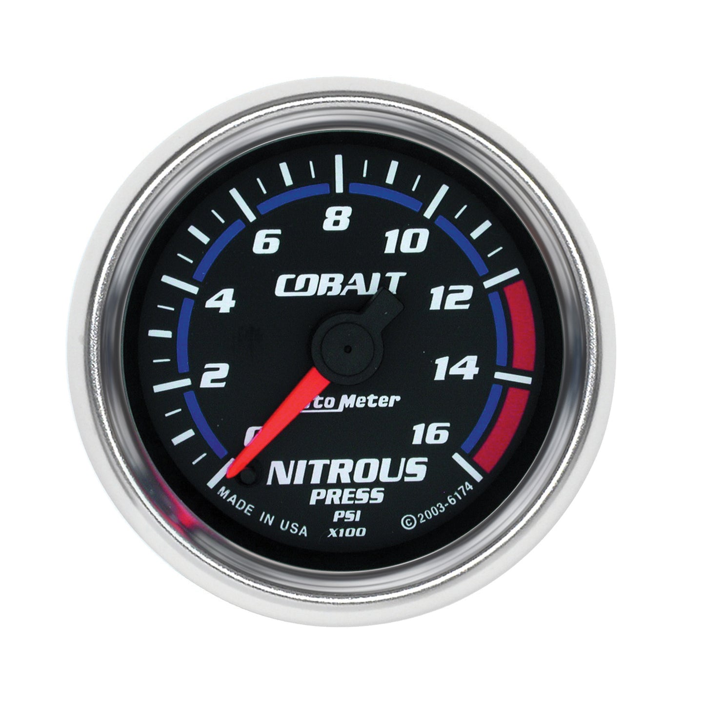 2-1/16 In. NITROUS PRESSURE 0-1600 PSI COBALT