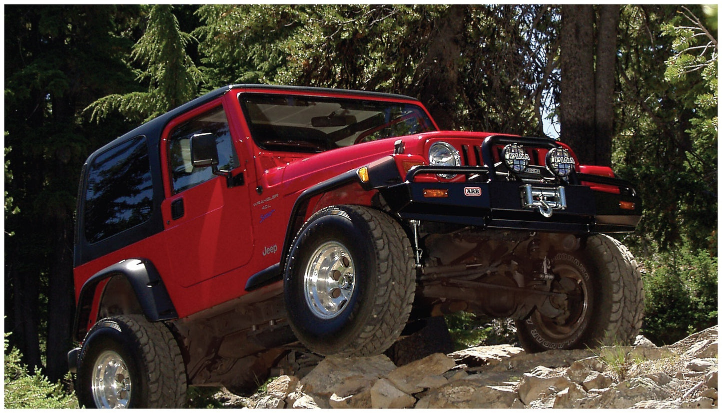 Bushwacker 10908-07 Black Pocket/Rivet Style Textured Finish 4-Piece Fender Flare Set For 1997-2006 Jeep Wrangler TJ