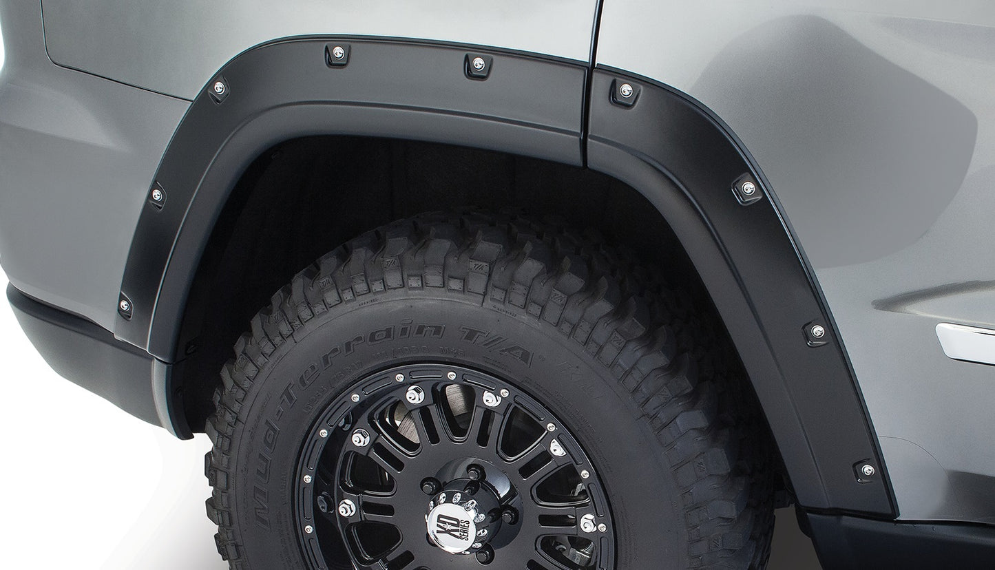 Bushwacker 10927-02 Black Pocket/Rivet Style Smooth Finish 4-Piece Fender Flare Set For 2011-2016 Jeep Grand Cherokee (Excludes SRT8)