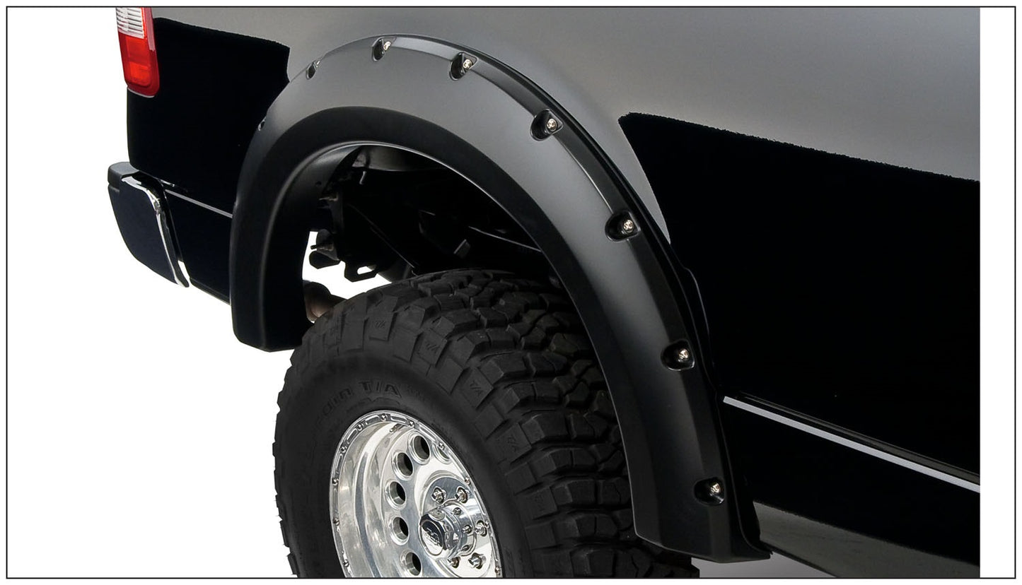 Bushwacker 20916-02 Black Pocket/Rivet Style Smooth Finish 4-Piece Fender Flare Set For 2004-2008 Ford F-150