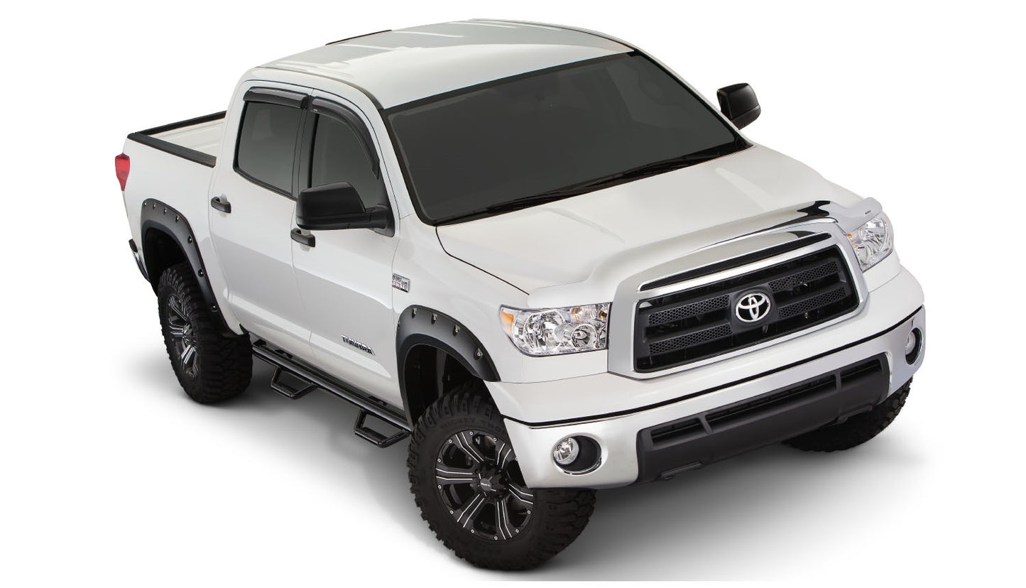 Bushwacker 30911-02 Black Pocket/Rivet Style Smooth Finish 4-Piece Fender Flare Set For 2007-2013 Toyota Tundra