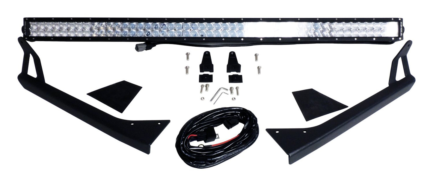 RT Off-Road 50in LED Light Bar And Windshield Bracket Kit For 76-95 Jeep CJ-7 CJ-8 And YJ