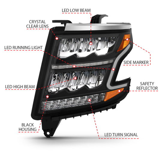 ANZO USA - LED Crystal Headlights - 111478