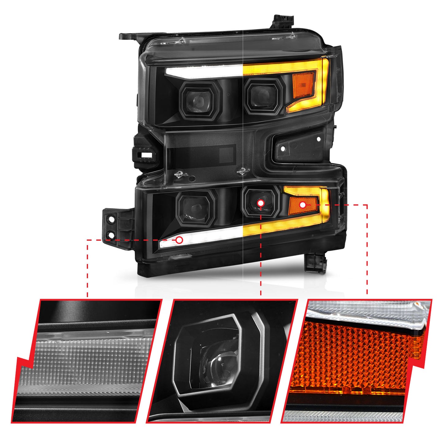 ANZO USA - LED Projector Headlight - 111566-L