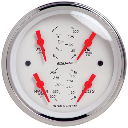 3-3/8 In. QUAD GAUGE 100 PSI/100-250 Fahrenheit/8-18V/240-33 O ARCTIC WHITE