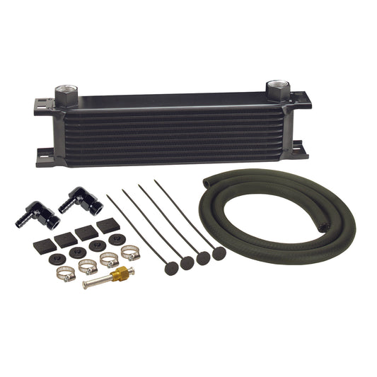 10 Row Stack Plate Transmission Cooler Kit 90 Degree Swivel Fitting