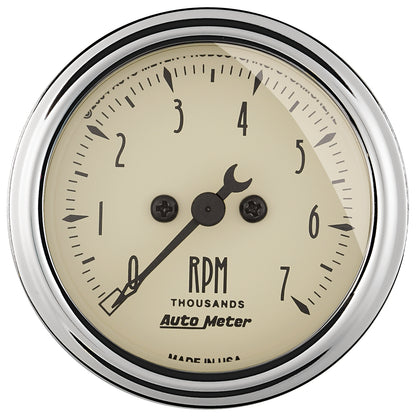 2-1/16 In. IN-DASH TACHOMETER 0-7000 RPM ANTIQUE BEIGE