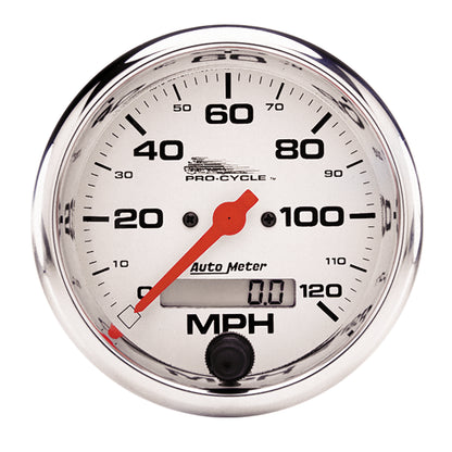 3-3/4 In. SPEEDOMETER 0-120 MPH WHITE PRO-CYCLE