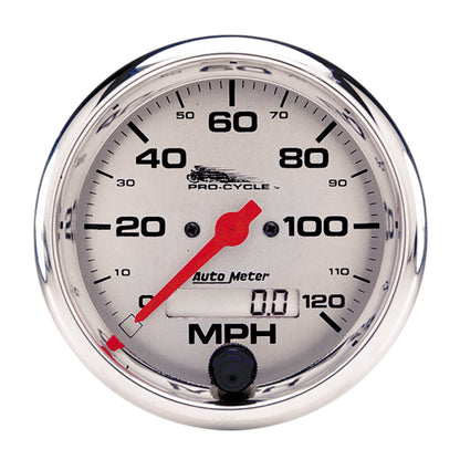 3-3/4 In. SPEEDOMETER 0-120 MPH SILVER PRO-CYCLE