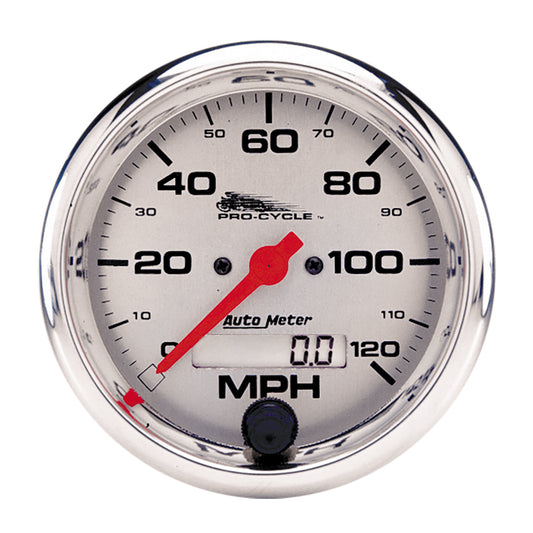 3-3/4 In. SPEEDOMETER 0-120 MPH SILVER PRO-CYCLE