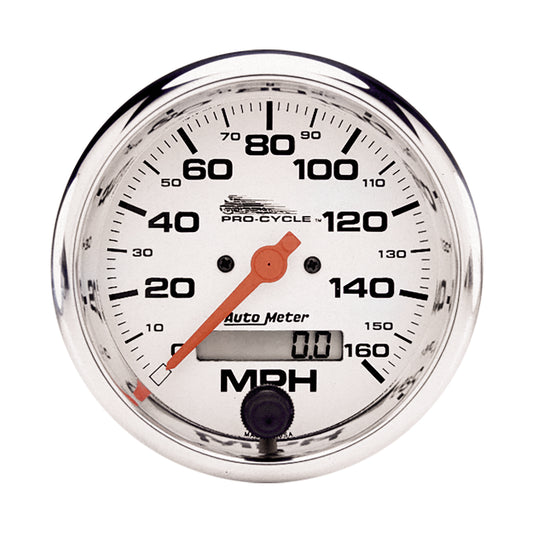 3-3/4 In. SPEEDOMETER 0-160 MPH WHITE PRO-CYCLE