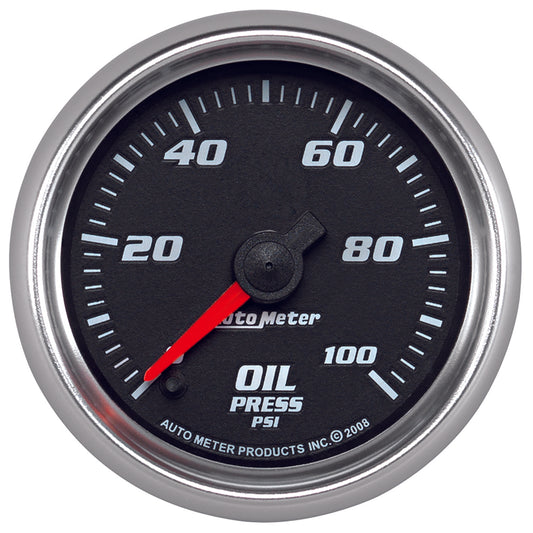 2-1/16 In. OIL PRESSURE 0-100 PSI BLACK PRO-CYCLE