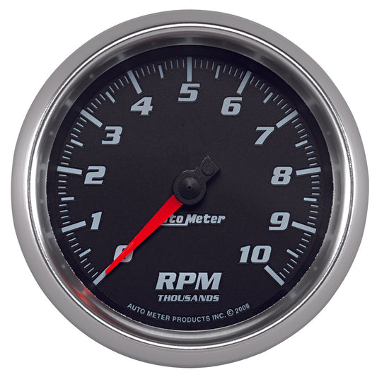 3-3/8 In. TACHOMETER 0-10000 RPM BLACK PRO-CYCLE
