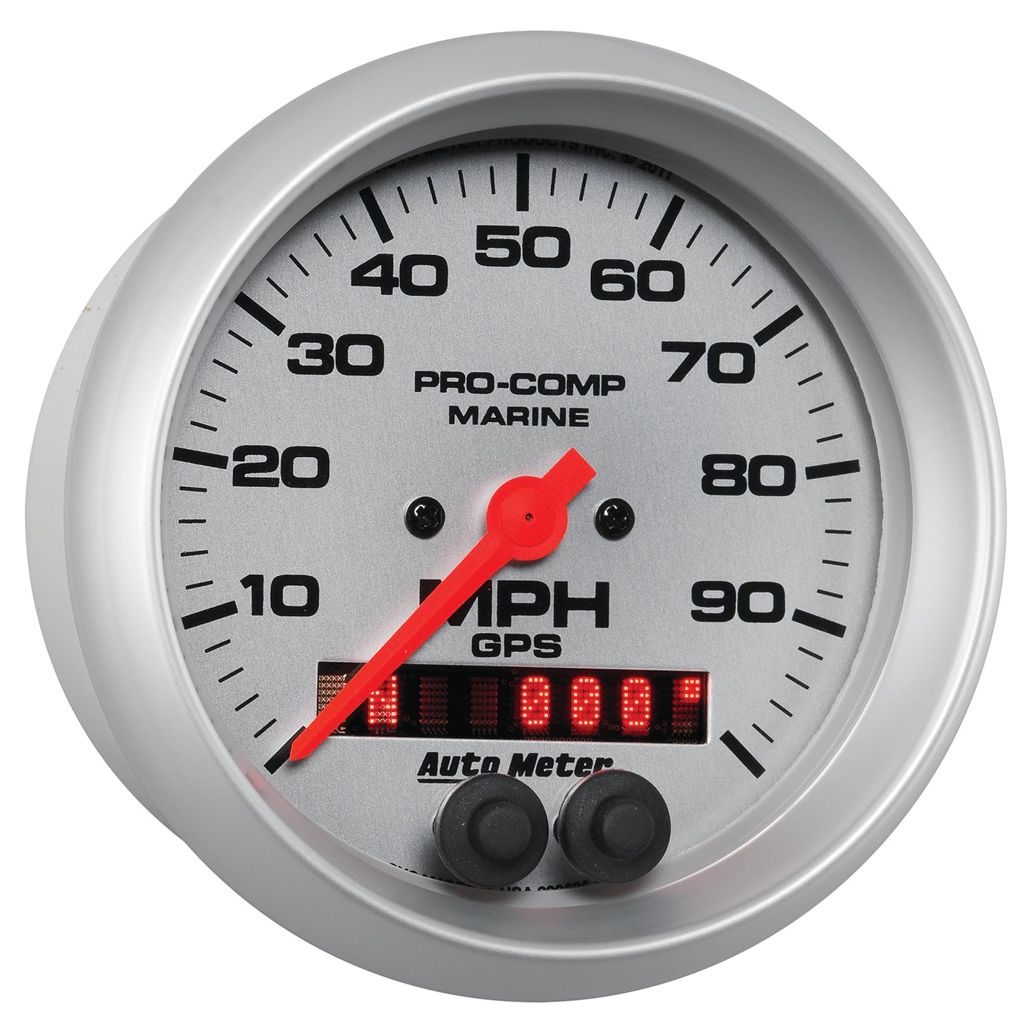 3-3/8 In. GPS SPEEDOMETER 0-100 MPH MARINE SILVER ULTRA-LITE