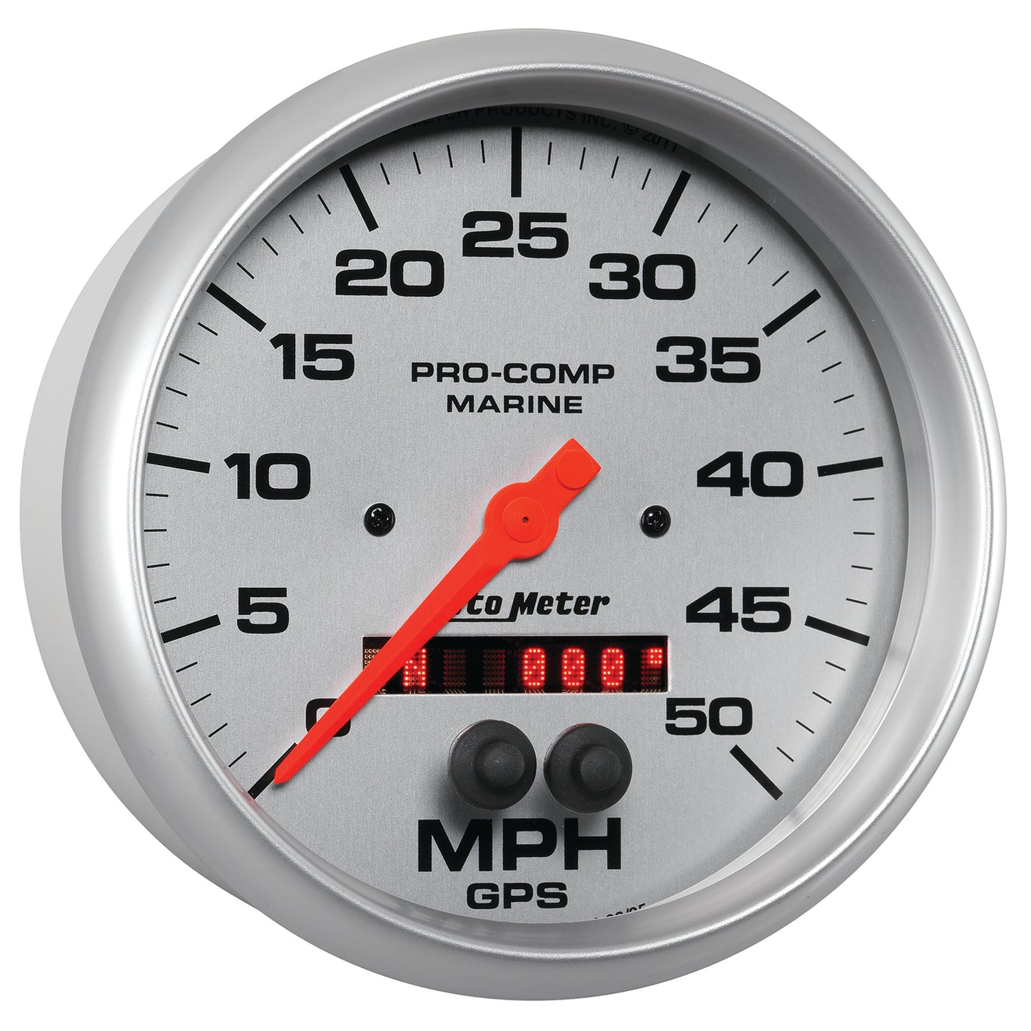 5 In. GPS SPEEDOMETER 0-50 MPH MARINE SILVER ULTRA-LITE