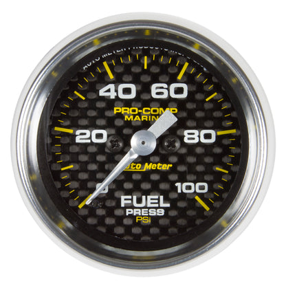 2-1/16 In. FUEL PRESSURE 0-100 PSI MARINE CARBON FIBER