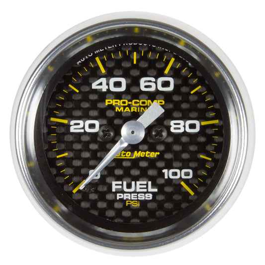 2-1/16 In. FUEL PRESSURE 0-100 PSI MARINE CARBON FIBER