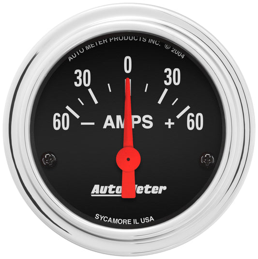 2-1/16 In. AMMETER 60-0-60 AMPS TRADITIONAL CHROME