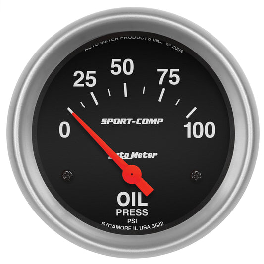 2-5/8 In. OIL PRESSURE 0-100 PSI SPORT-COMP