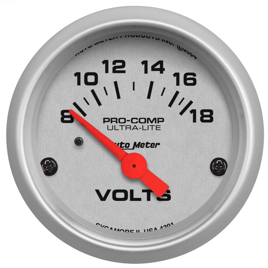2-1/16 In. VOLTMETER 8-18V ULTRA-LITE
