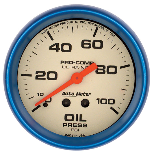 2-5/8 In. OIL PRESSURE 0-100 PSI ULTRA-NITE