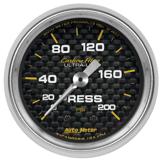 2-1/16 In. PRESSURE 0-200 PSI CARBON FIBER
