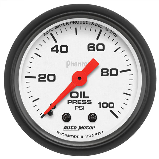 2-1/16 In. OIL PRESSURE 0-100 PSI PHANTOM