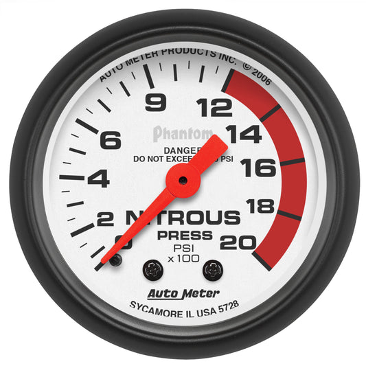 2-1/16 In. NITROUS PRESSURE 0-2000 PSI PHANTOM