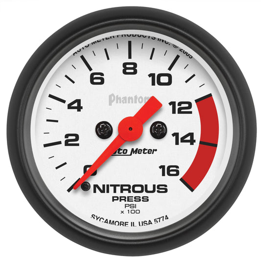 2-1/16 In. NITROUS PRESSURE 0-1600 PSI PHANTOM