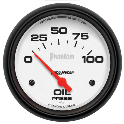 2-5/8 In. OIL PRESSURE 0-100 PSI PHANTOM