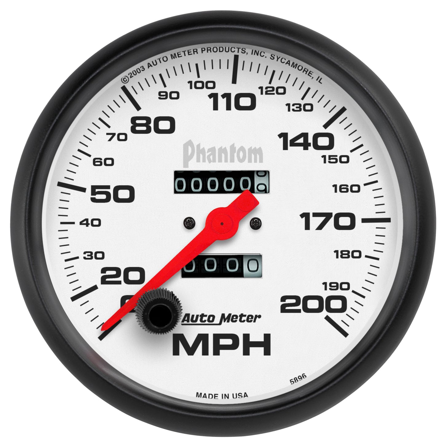 5 In. SPEEDOMETER 0-200 MPH PHANTOM