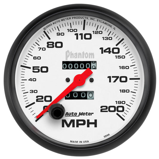 5 In. SPEEDOMETER 0-200 MPH PHANTOM