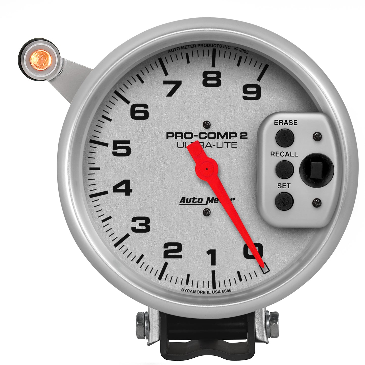5 In. TACHOMETER 0-9000 RPM PEDESTAL W/ QUICK LITE W/PEAK MEMORY ULTRA-LITE