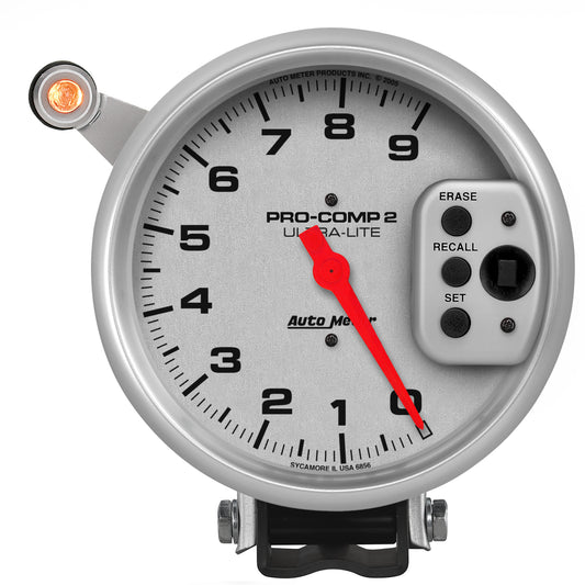 5 In. TACHOMETER 0-9000 RPM PEDESTAL W/ QUICK LITE W/PEAK MEMORY ULTRA-LITE