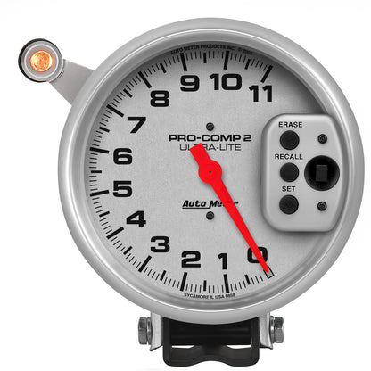 5 In. TACHOMETER 0-11000 RPM PEDESTAL W/ QUICK LITE W/PEAK MEMORY ULTRA-LITE