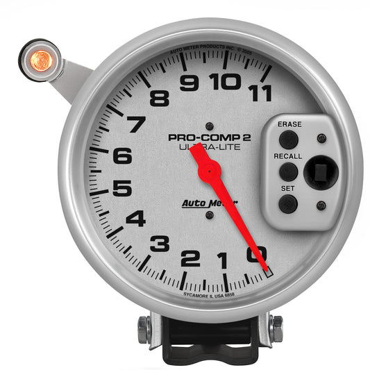 5 In. TACHOMETER 0-11000 RPM PEDESTAL W/ QUICK LITE W/PEAK MEMORY ULTRA-LITE