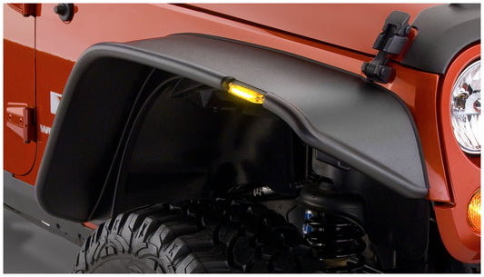 Bushwacker 10053-07 Black Jeep Flat Style Textured Finish Front Fender Flares For 2007-2018 Jeep Wrangler JK