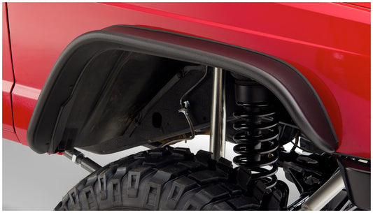 Bushwacker 10063-07 Black Jeep Flat Style Textured Finish Front Fender Flares For 1984-2001 Jeep Cherokee