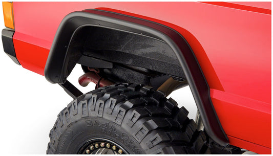 Bushwacker 10064-07 Black Jeep Flat Style Textured Finish Rear Fender Flares For 1984-2001 Jeep Cherokee