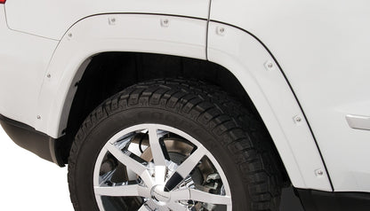 Bushwacker 10076-02 Black Pocket/Rivet Style Smooth Finish Rear Fender Flares For 2011-2016 Jeep Grand Cherokee (Excludes SRT8)